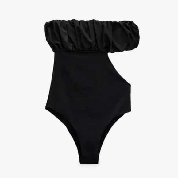 🆕 Zara Black Cutout Swimsuit - Picture 4 of 4